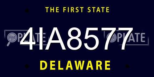 4IA8577 Delaware License Plate