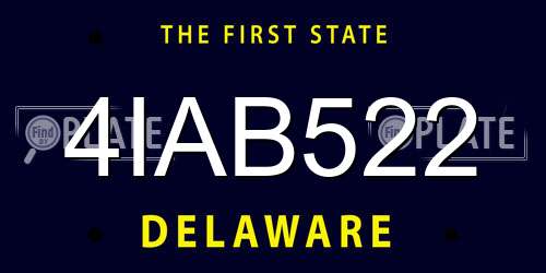4IAB522 Delaware License Plate