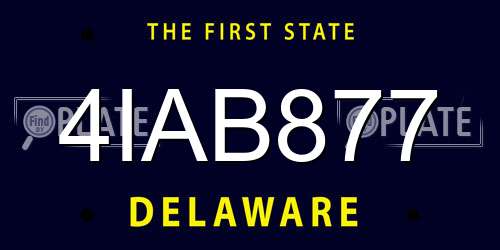 4IAB877 Delaware License Plate