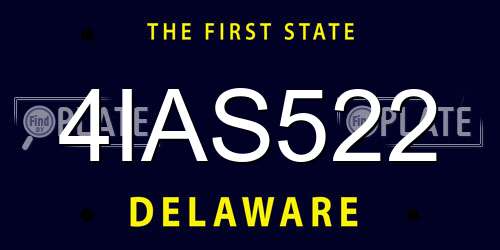 4IAS522 Delaware License Plate