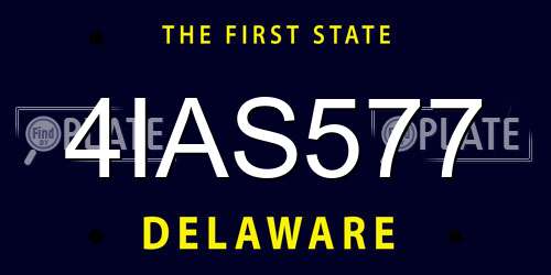 4IAS577 Delaware License Plate