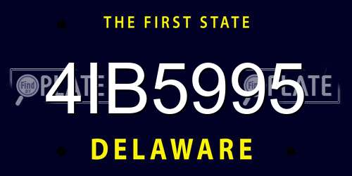 4IB5995 Delaware License Plate