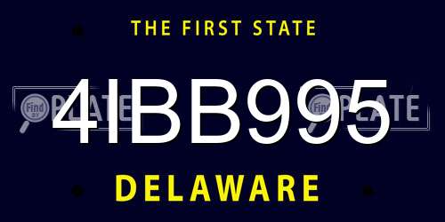 4IBB995 Delaware License Plate
