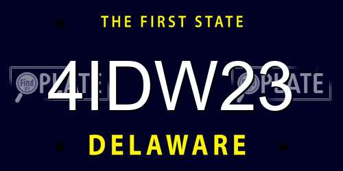 4IDW23 Delaware License Plate