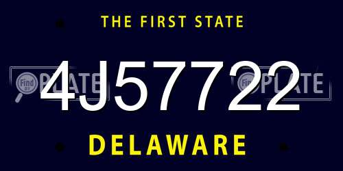 4J57722 Delaware License Plate