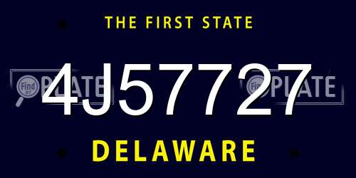 4J57727 Delaware License Plate