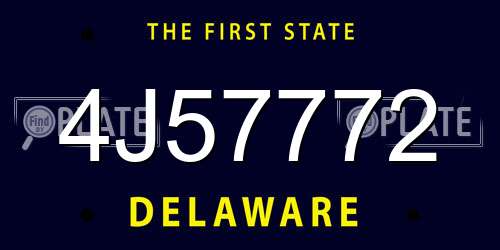 4J57772 Delaware License Plate