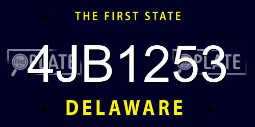 4JB1253 Delaware License Plate