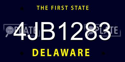 4JB1283 Delaware License Plate