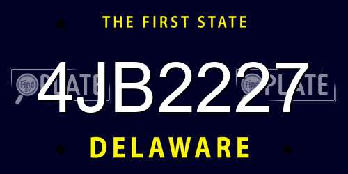 4JB2227 Delaware License Plate