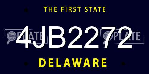 4JB2272 Delaware License Plate
