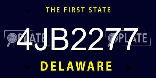 4JB2277 Delaware License Plate