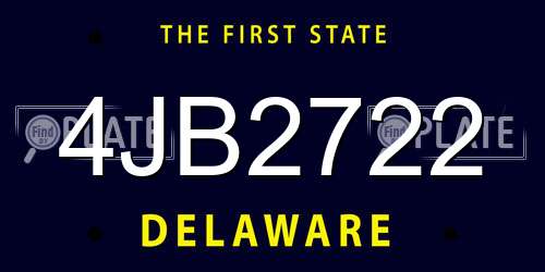 4JB2722 Delaware License Plate