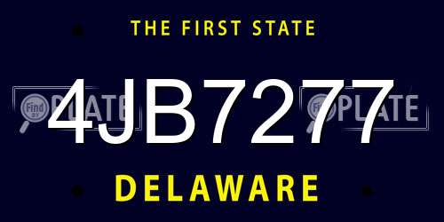 4JB7277 Delaware License Plate