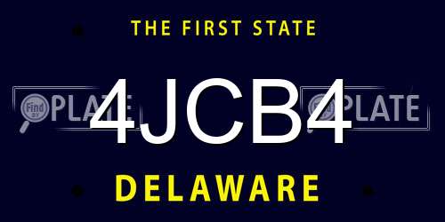 4JCB4 Delaware License Plate