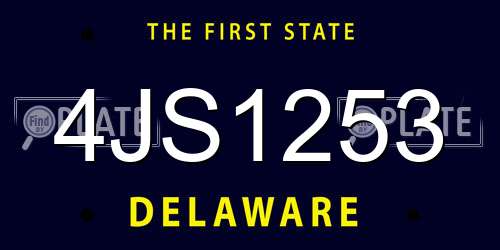 4JS1253 Delaware License Plate