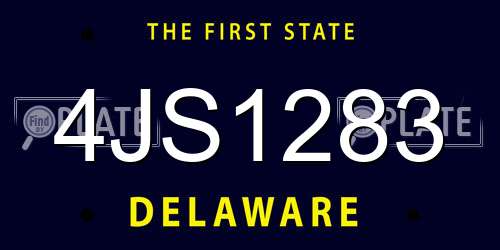 4JS1283 Delaware License Plate