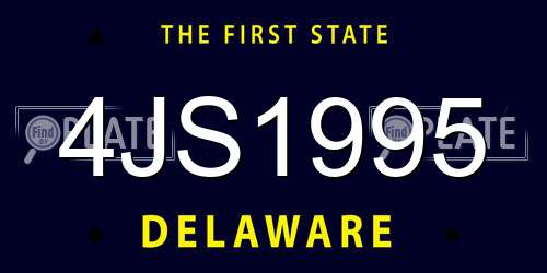 4JS1995 Delaware License Plate
