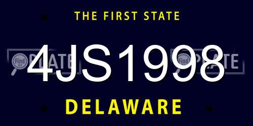 4JS1998 Delaware License Plate