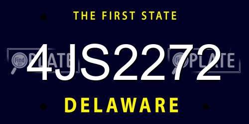 4JS2272 Delaware License Plate