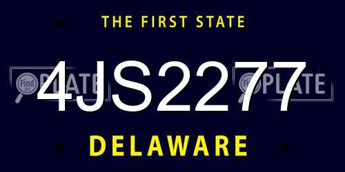 4JS2277 Delaware License Plate