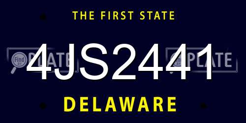 4JS2441 Delaware License Plate