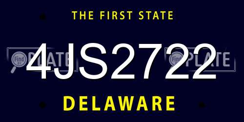 4JS2722 Delaware License Plate