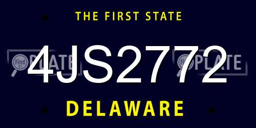 4JS2772 Delaware License Plate