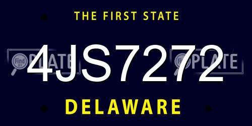 4JS7272 Delaware License Plate