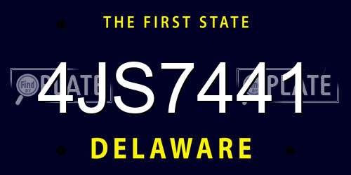 4JS7441 Delaware License Plate