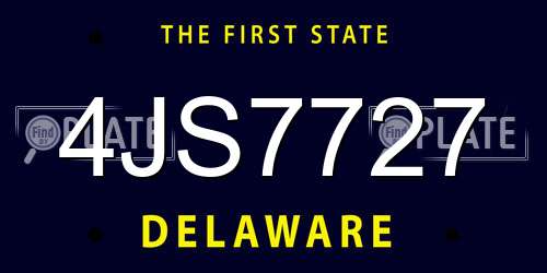 4JS7727 Delaware License Plate