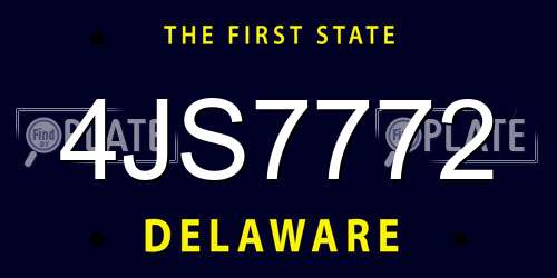 4JS7772 Delaware License Plate
