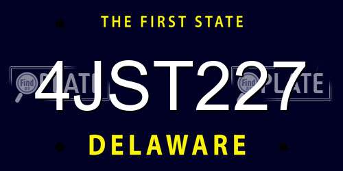 4JST227 Delaware License Plate
