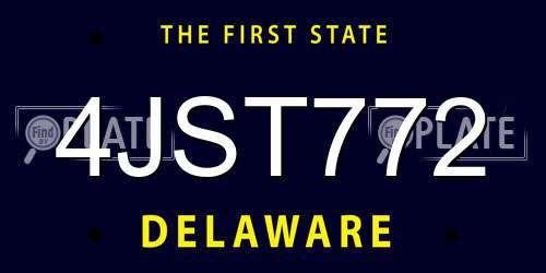 4JST772 Delaware License Plate
