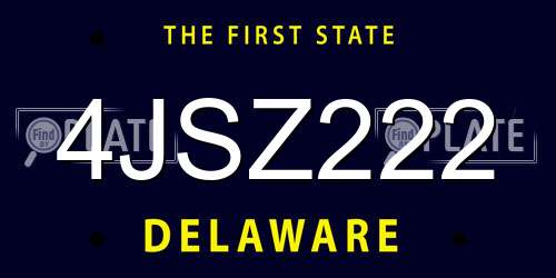4JSZ222 Delaware License Plate