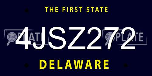 4JSZ272 Delaware License Plate