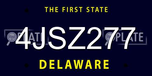 4JSZ277 Delaware License Plate