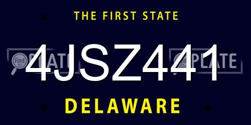 4JSZ441 Delaware License Plate