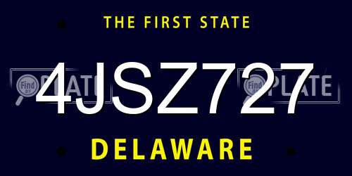 4JSZ727 Delaware License Plate