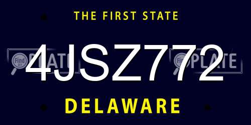 4JSZ772 Delaware License Plate