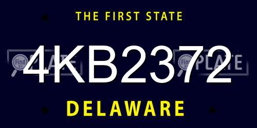 4KB2372 Delaware License Plate