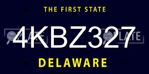 4KBZ327 Delaware License Plate