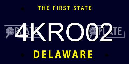 4KRO02 Delaware License Plate