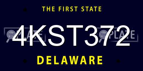 4KST372 Delaware License Plate