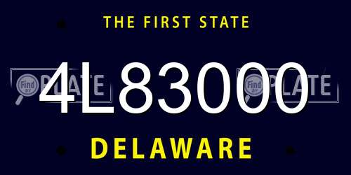 4L83000 Delaware License Plate