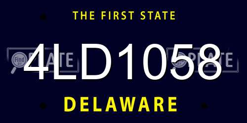 4LD1058 Delaware License Plate