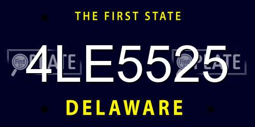 4LE5525 Delaware License Plate