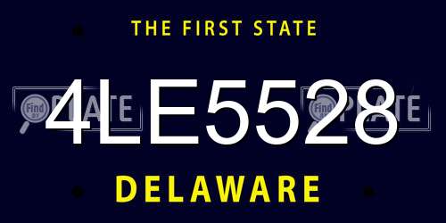 4LE5528 Delaware License Plate