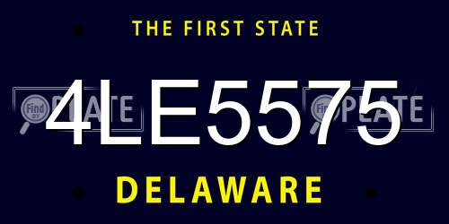 4LE5575 Delaware License Plate