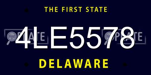 4LE5578 Delaware License Plate